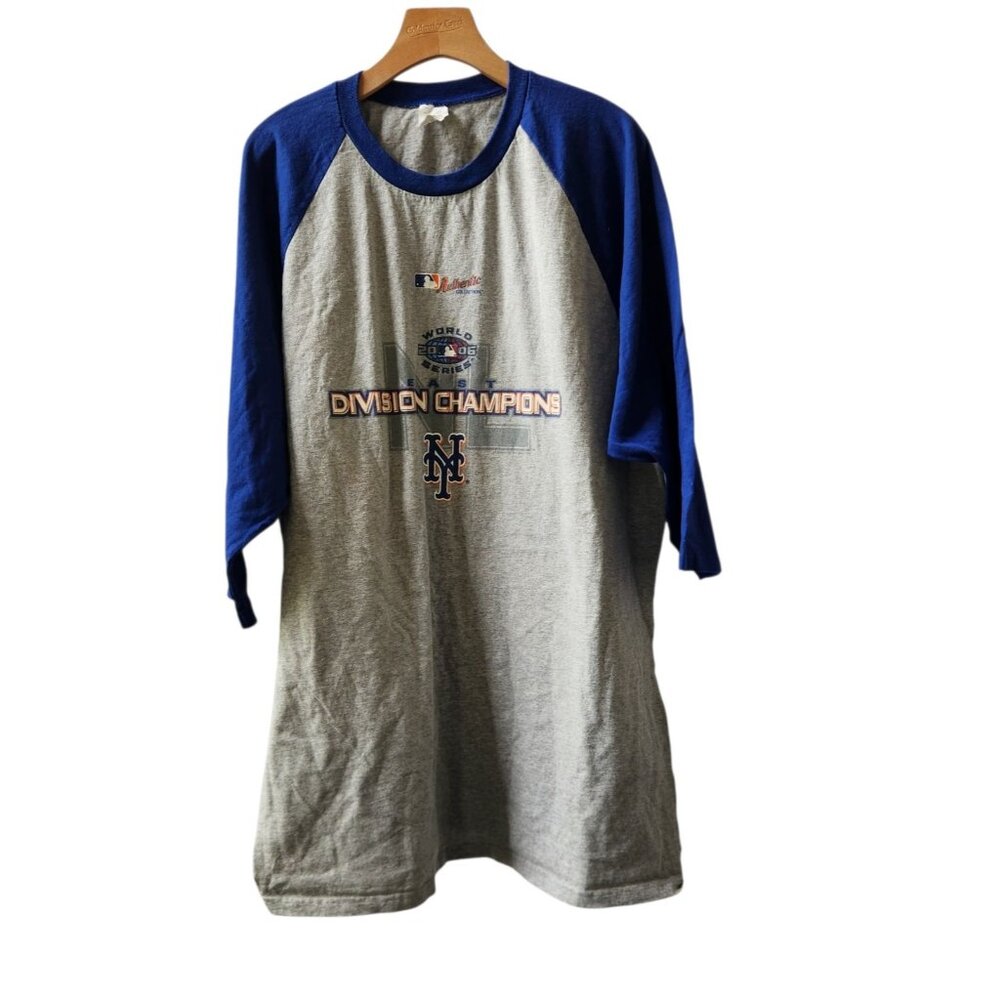 New York Mets Division Champions 2006 World Series‎ T-Shirt 3/4 Sleeve 2XL Y2K